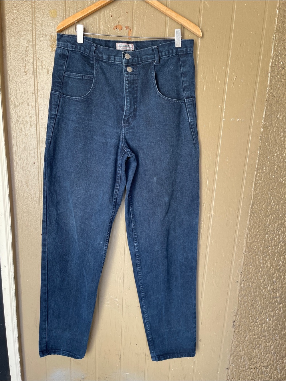 Guess Vintage 100% Cotton Men's Dark Blue High-Rise Jeans Size 33